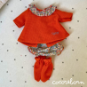 Mini Conjunto Naranja Flores MF