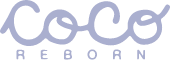 Logotipo de Coco Reborn azul, en tipografía redondita